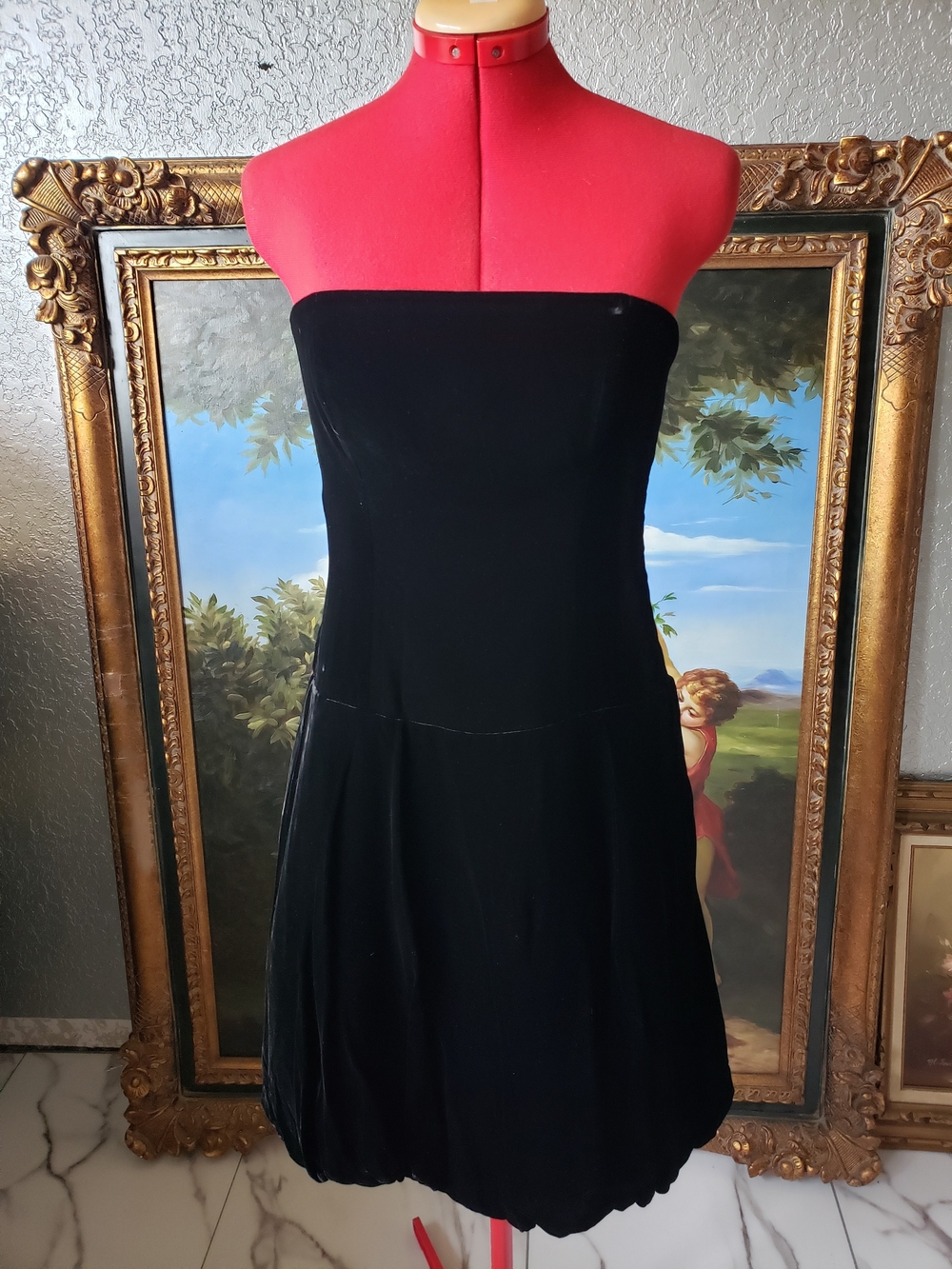 Ralph Lauren Strapless Black Velvet Cocktail Dress